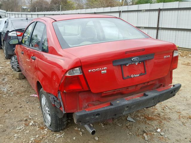 1FAFP34N65W296276 - 2005 FORD FOCUS ZX4 RED photo 3