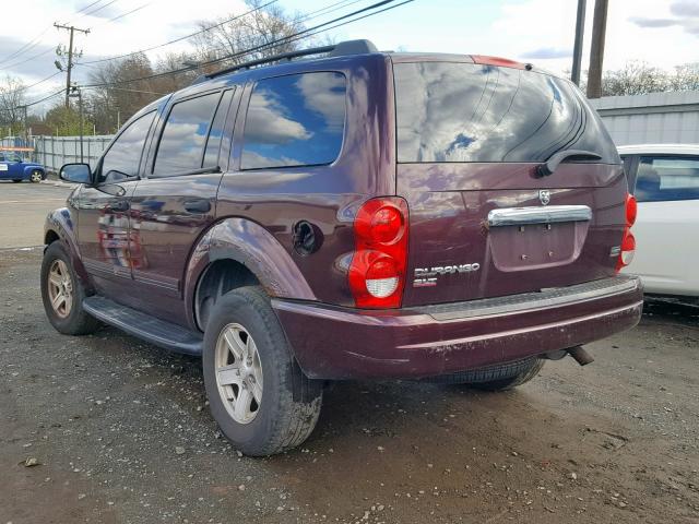 1D4HB48D94F143532 - 2004 DODGE DURANGO SL BURGUNDY photo 3