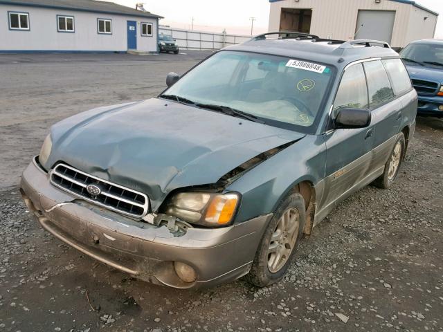 4S3BH665917644919 - 2001 SUBARU LEGACY OUT GREEN photo 2