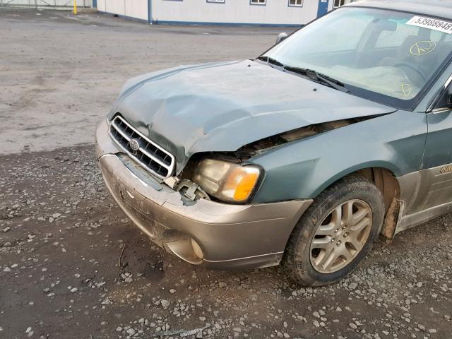 4S3BH665917644919 - 2001 SUBARU LEGACY OUT GREEN photo 9