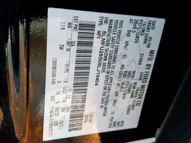 5LMFU28508LJ19454 - 2008 LINCOLN NAVIGATOR 黑色 照片 10