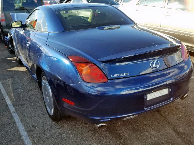 JTHFN48Y740052176 - 2004 LEXUS SC 430 BLUE photo 3