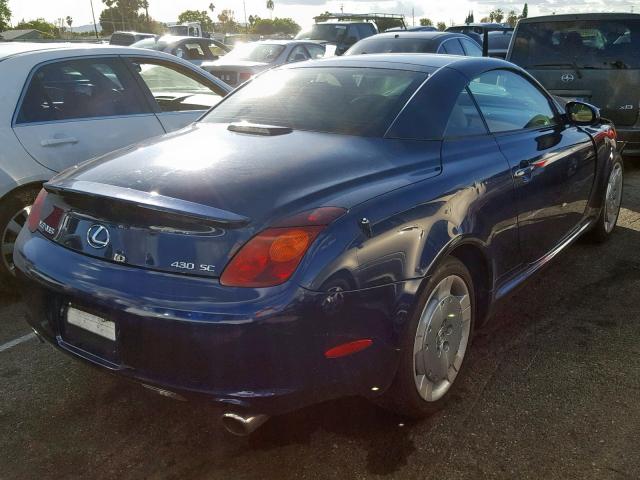 JTHFN48Y740052176 - 2004 LEXUS SC 430 BLUE photo 4