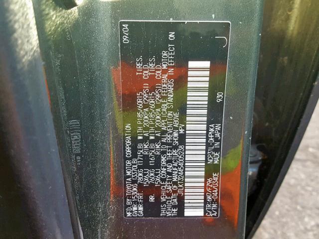 JTLKT324454005238 - 2005 TOYOTA SCION XB Жасыл фото 10