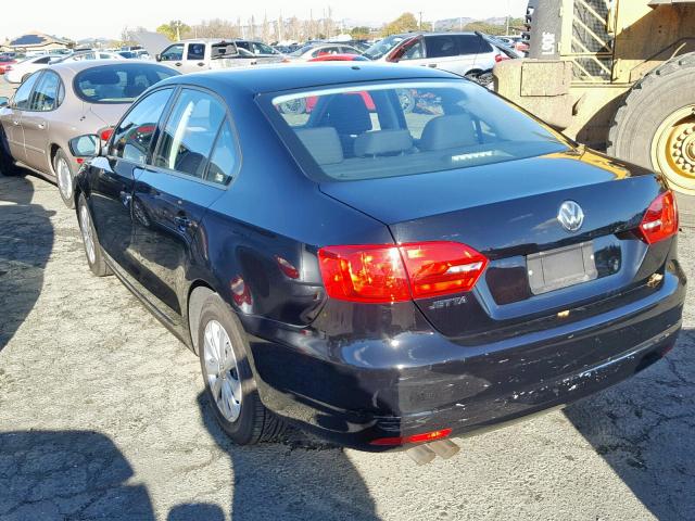 3VW2K7AJ4DM211186 - 2013 VOLKSWAGEN JETTA BASE Սև լուսանկար 3