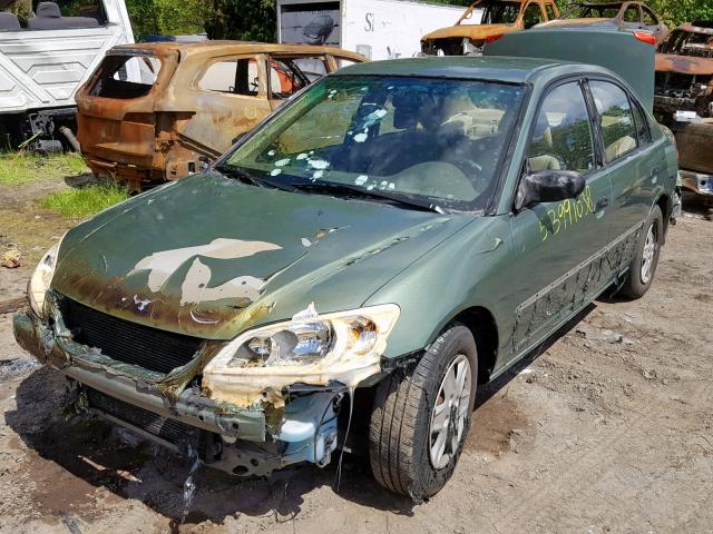 1HGES16324L014429 - 2004 HONDA CIVIC DX V GREEN photo 2