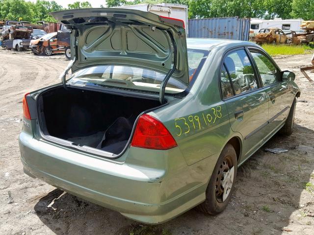 1HGES16324L014429 - 2004 HONDA CIVIC DX V GREEN photo 4