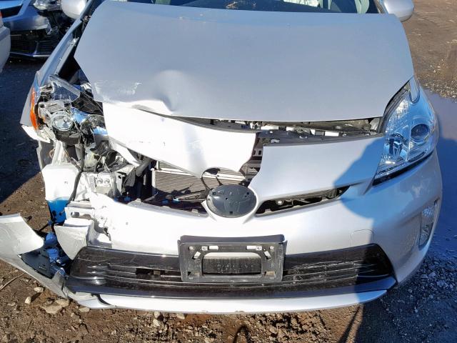 JTDKN3DU8E0381466 - 2014 TOYOTA PRIUS SILVER photo 7