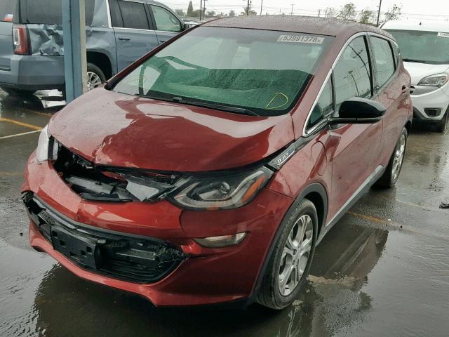 1G1FW6S00H4183602 - 2017 CHEVROLET BOLT EV LT BURGUNDY photo 2