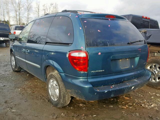 1C4GJ453X1B199893 - 2001 CHRYSLER VOYAGER LX BLUE photo 3