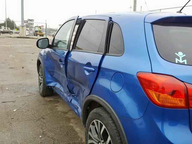 JA4AP3AU0GZ041389 - 2016 MITSUBISHI OUTLANDER BLUE photo 10