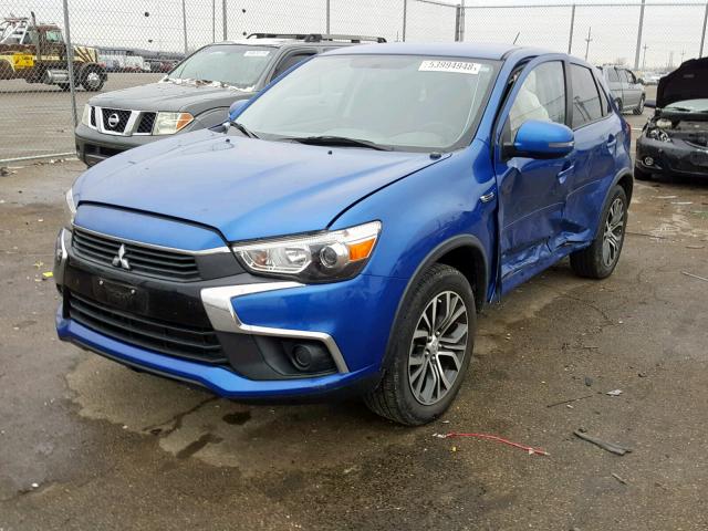 JA4AP3AU0GZ041389 - 2016 MITSUBISHI OUTLANDER BLUE photo 2