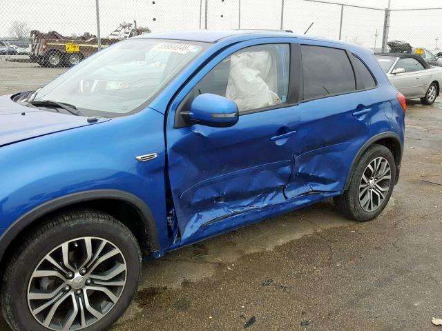 JA4AP3AU0GZ041389 - 2016 MITSUBISHI OUTLANDER BLUE photo 9