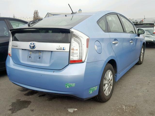 JTDKN3DP8E3057460 - 2014 TOYOTA PRIUS PLUG BLUE photo 4