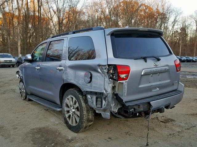 5TDJY5G11BS054822 - 2011 TOYOTA SEQUOIA LI SILVER photo 3