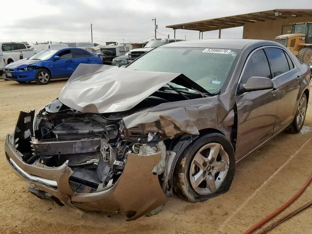 1G1ZC5EB0AF113573 - 2010 CHEVROLET MALIBU 1LT BROWN photo 2