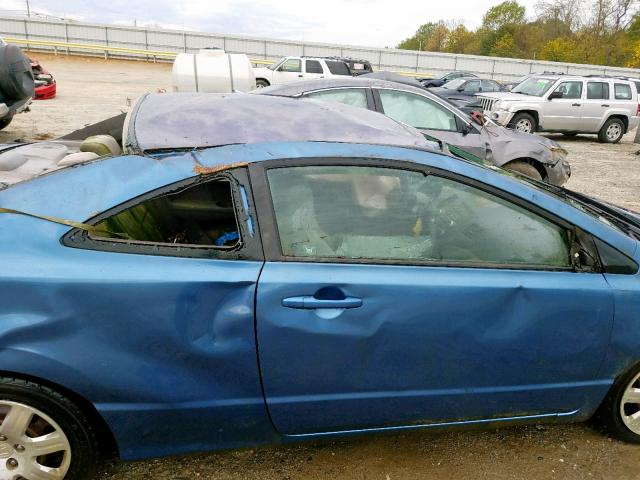 2HGFG12616H554411 - 2006 HONDA CIVIC LX BLUE photo 9