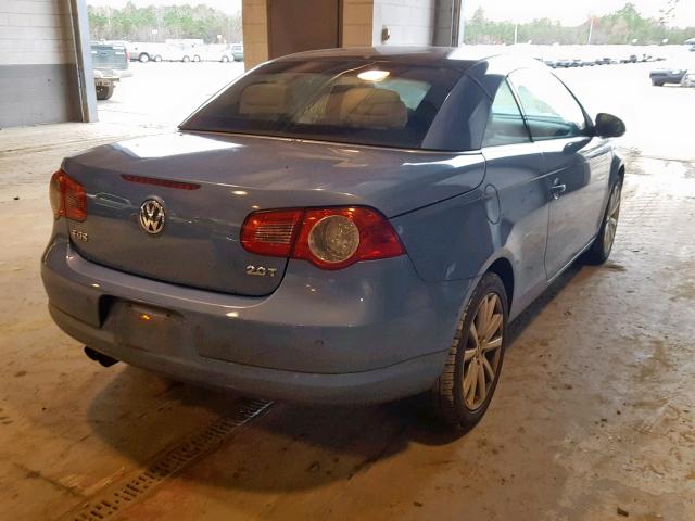 WVWFA71FX7V027321 - 2007 VOLKSWAGEN EOS 2.0T L BLUE photo 4