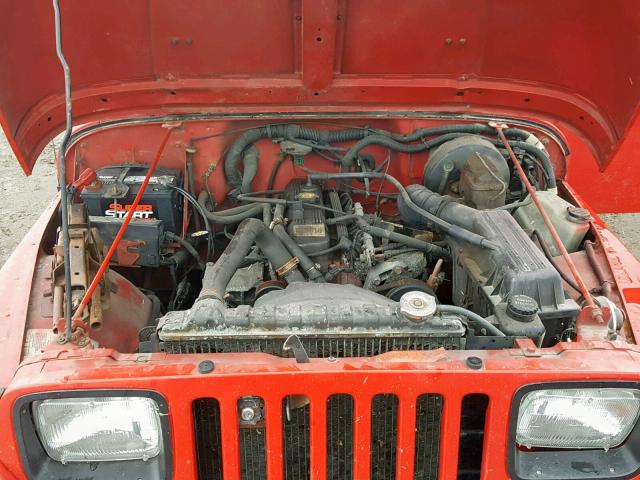 1J4FY19P1RP473798 - 1994 JEEP WRANGLER / RED photo 7