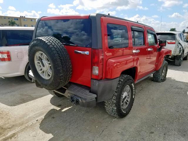 5GTDN136168102399 - 2006 HUMMER H3 RED photo 4