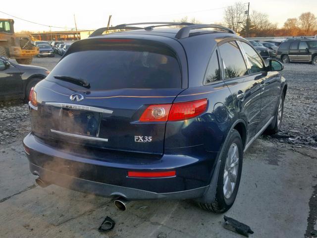 JNRAS08W77X200091 - 2007 INFINITI FX35 BLUE photo 4