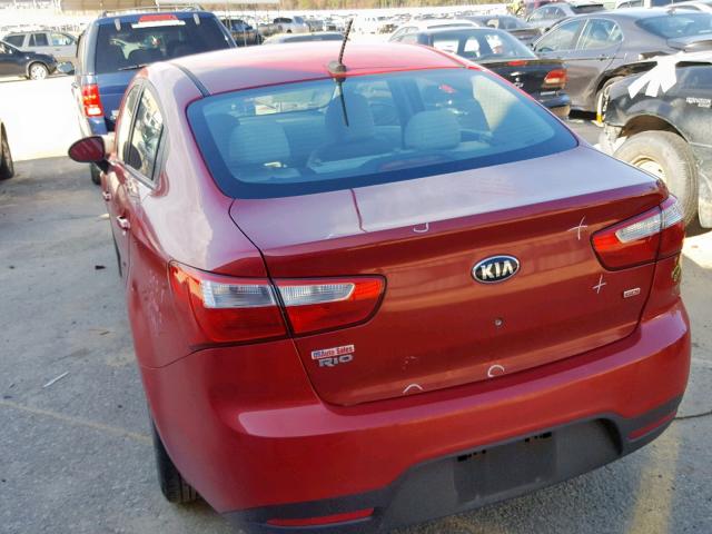 KNADM4A31D6240681 - 2013 KIA RIO LX RED photo 3