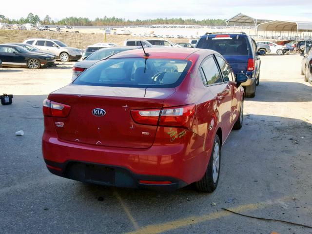 KNADM4A31D6240681 - 2013 KIA RIO LX RED photo 4