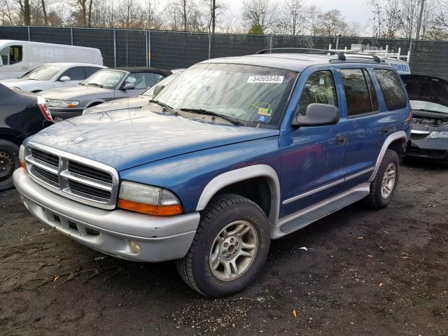 1D4HS58Z93F606916 - 2003 DODGE DURANGO SL BLUE photo 2