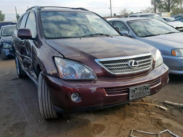 JTJHW31U682046269 - 2008 LEXUS RX 400H MAROON photo 1