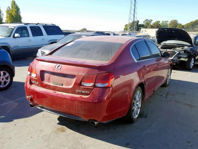 JTHBH96S865031716 - 2006 LEXUS GS 300 RED photo 4