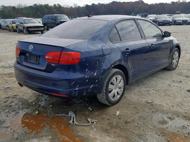 3VWLL7AJ2BM061450 - 2011 VOLKSWAGEN JETTA TDI BLUE photo 4