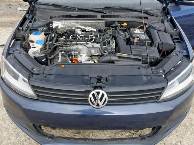 3VWLL7AJ2BM061450 - 2011 VOLKSWAGEN JETTA TDI BLUE photo 7