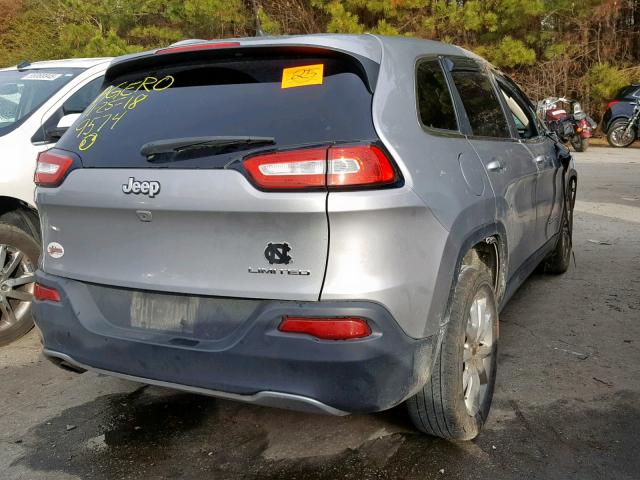 1C4PJLDB9GW249574 - 2016 JEEP CHEROKEE L GRAY photo 4