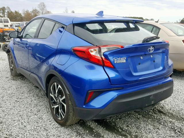 NMTKHMBX8JR041718 - 2018 TOYOTA C-HR XLE BLUE photo 3