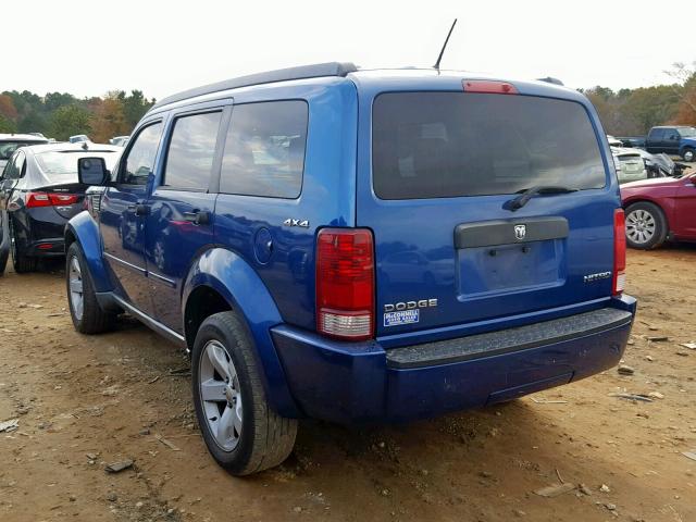 1D8GU28KX9W513577 - 2009 DODGE NITRO SE BLUE photo 3