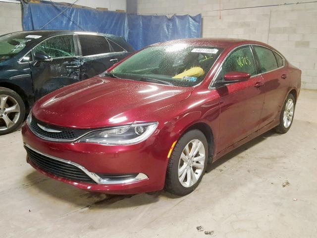 1C3CCCAB0FN643017 - 2015 CHRYSLER 200 LIMITE MAROON photo 2