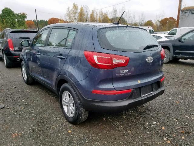 KNDPB3A22B7094337 - 2011 KIA SPORTAGE L BLUE photo 3