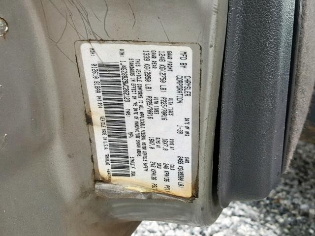 1J4GZ88Z9WC262123 - 1998 JEEP GRAND CHER GRAY photo 10