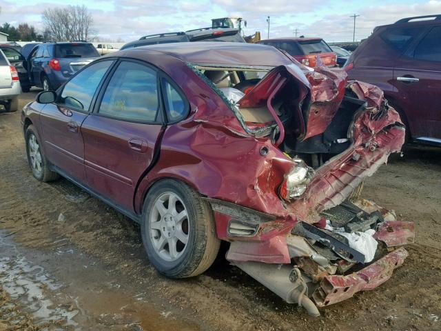 1FAFP56U06A182790 - 2006 FORD TAURUS SEL RED photo 3