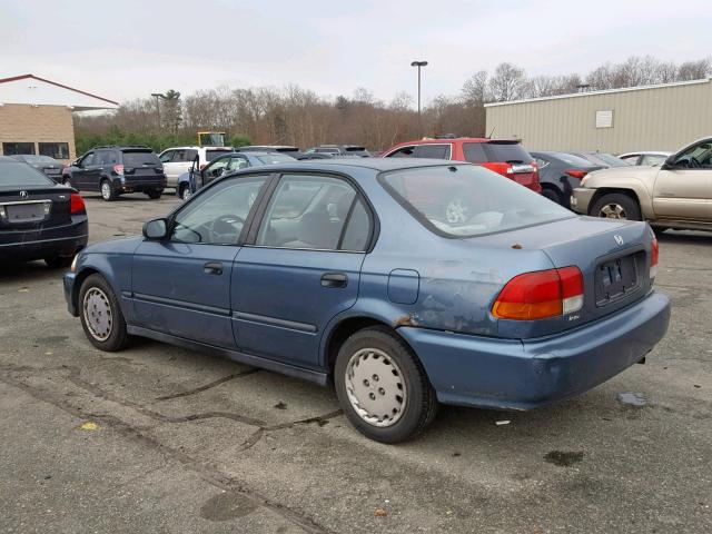 1HGEJ6621VL003530 - 1997 HONDA CIVIC DX BLUE photo 3