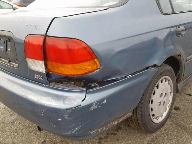 1HGEJ6621VL003530 - 1997 HONDA CIVIC DX BLUE photo 9