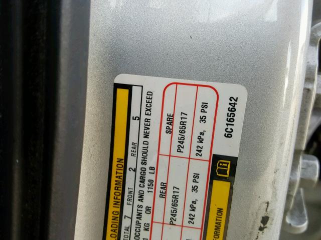 1J8HH48K66C165642 - 2006 JEEP COMMANDER 银色 照片 10