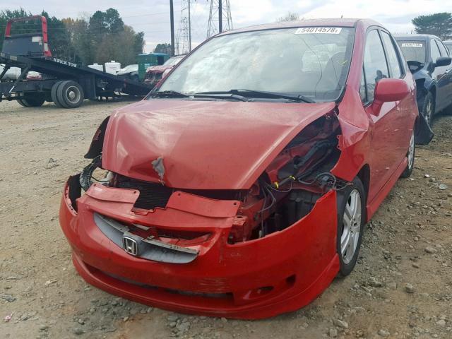 JHMGD38647S058445 - 2007 HONDA FIT S 红色 照片 2