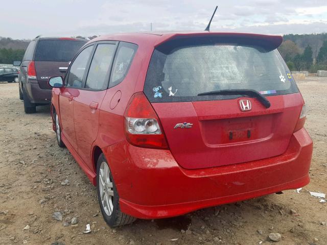 JHMGD38647S058445 - 2007 HONDA FIT S 红色 照片 3
