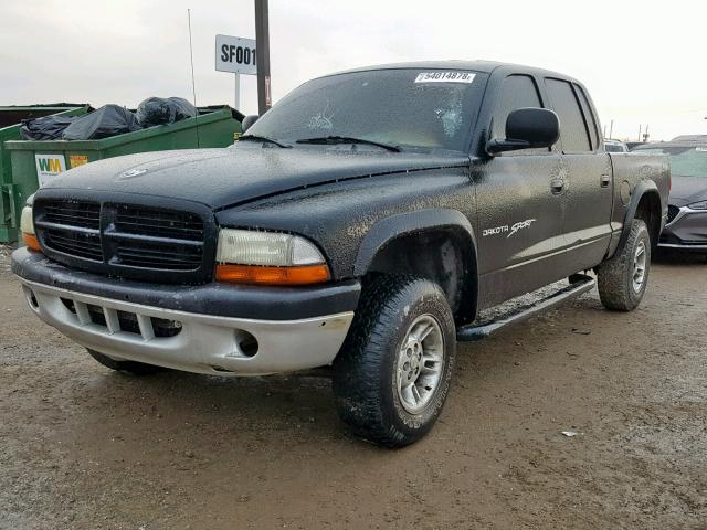 1B7GG2AN7YS770177 - 2000 DODGE DAKOTA QUA BLACK photo 2