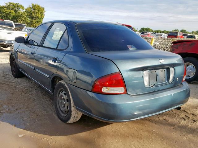 3N1C851AX2L553307 - 2002 NISSAN SENTRA GXE BLUE photo 3