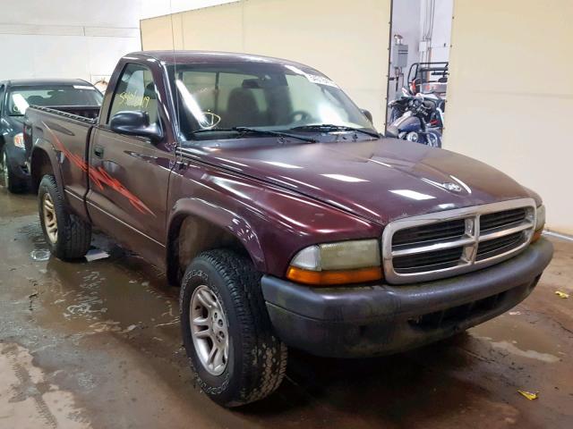 1D7GG16K64S559996 - 2004 DODGE DAKOTA SXT MAROON photo 1