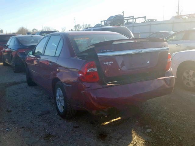 1G1ZT54875F278161 - 2005 CHEVROLET MALIBU LS Tünd qırmızı foto 3