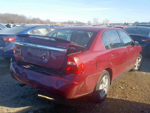 1G1ZT54875F278161 - 2005 CHEVROLET MALIBU LS Tünd qırmızı foto 4