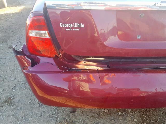1G1ZT54875F278161 - 2005 CHEVROLET MALIBU LS Tünd qırmızı foto 9